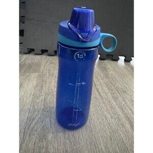 Pogo Plastic Water Bottle with Chug Lid, 12 Oz, Blue